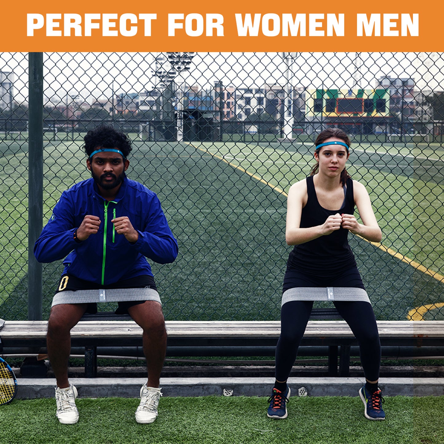 Non-slip SUPER advanced power and elastic resistance loop for exercising hips, thighs and squats