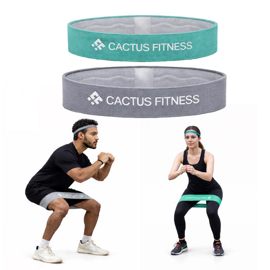 CACTUS FITNESS Resistance Non Slip Intermediate Power Bands Set 2pcs for Hips, Thighs,Legs,Butt,Glutes for Men and Women
