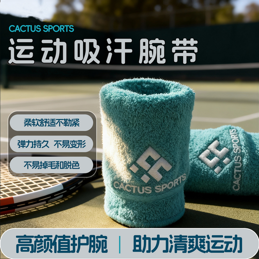 Cactus sports Wrist sweatband breathable extra soft sweat Absorbent for Men & Women for sports ( Customized Logo available)