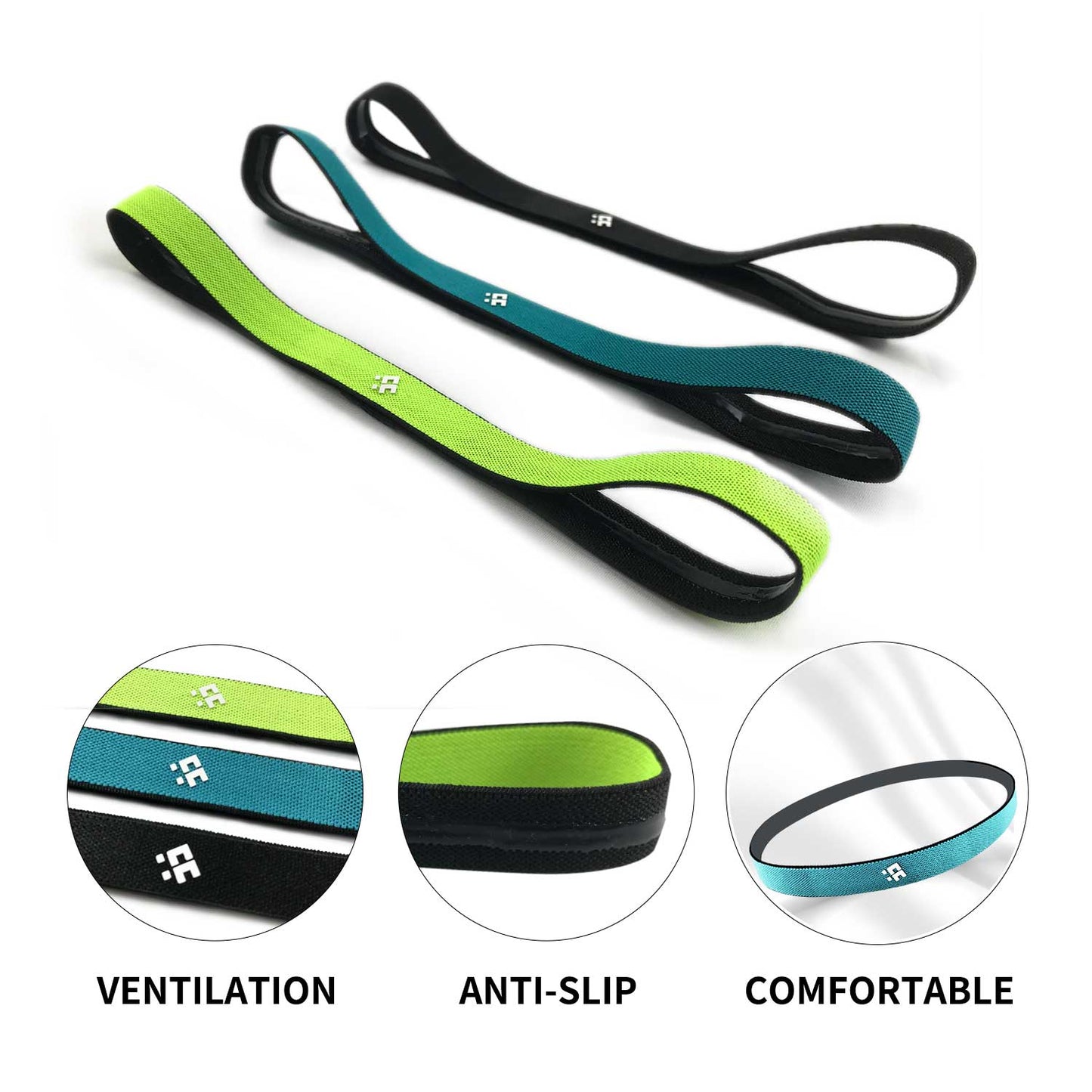 CACTUS FITNESS Silicone headbands for women and men workout headbands for women and men, Yoga Sport athletic headbands